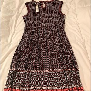 NICE DRESS VERSATILE NAVY  ORANGE PRINT SIZE SMALL